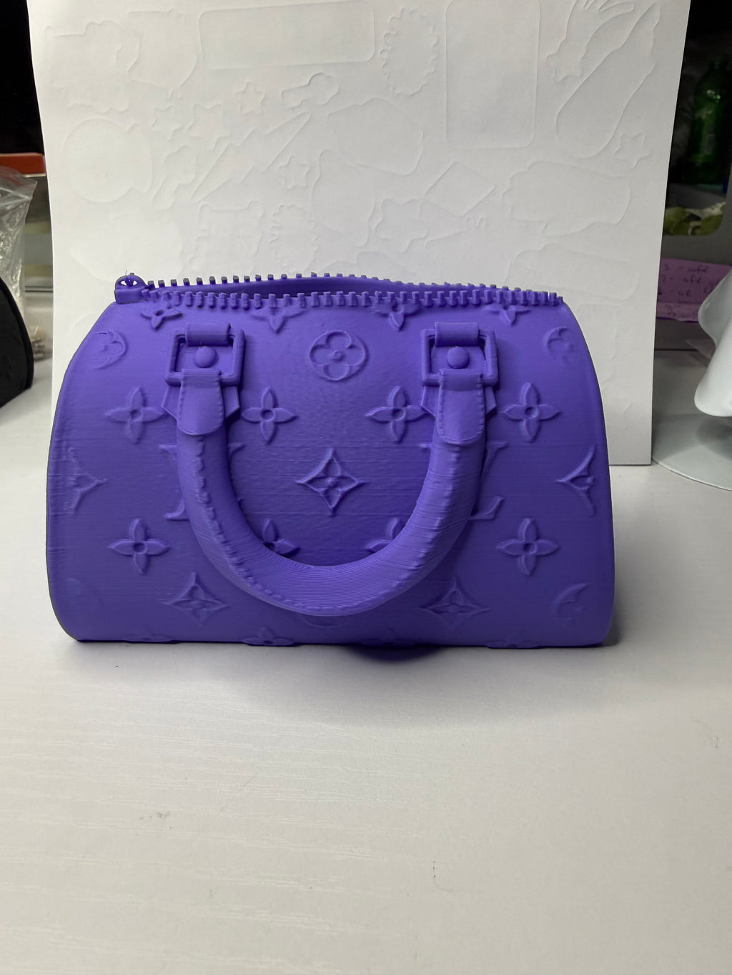 3D Printed Purple Mini  Handbag Decor
