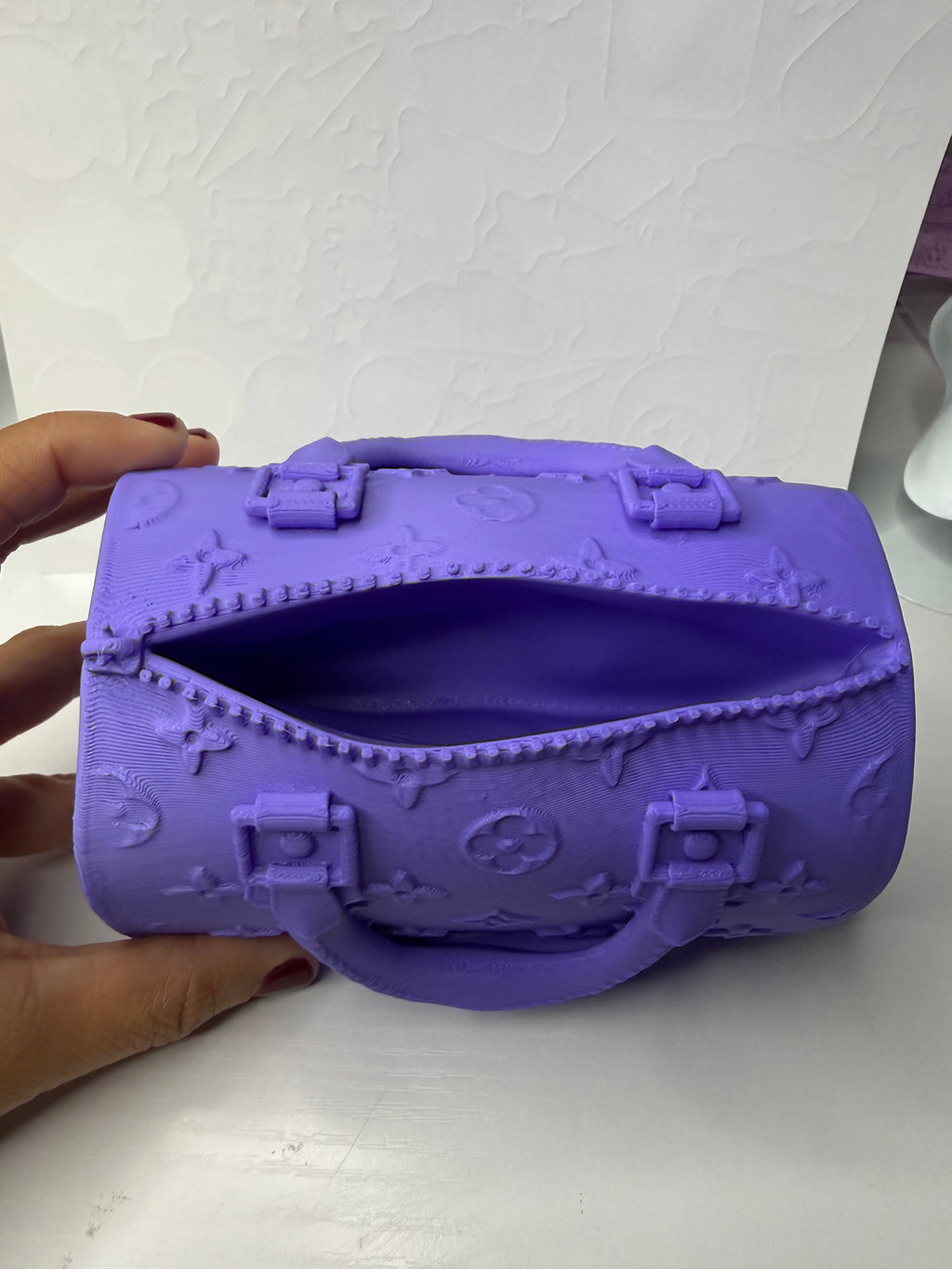 3D Printed Purple Mini  Handbag Decor
