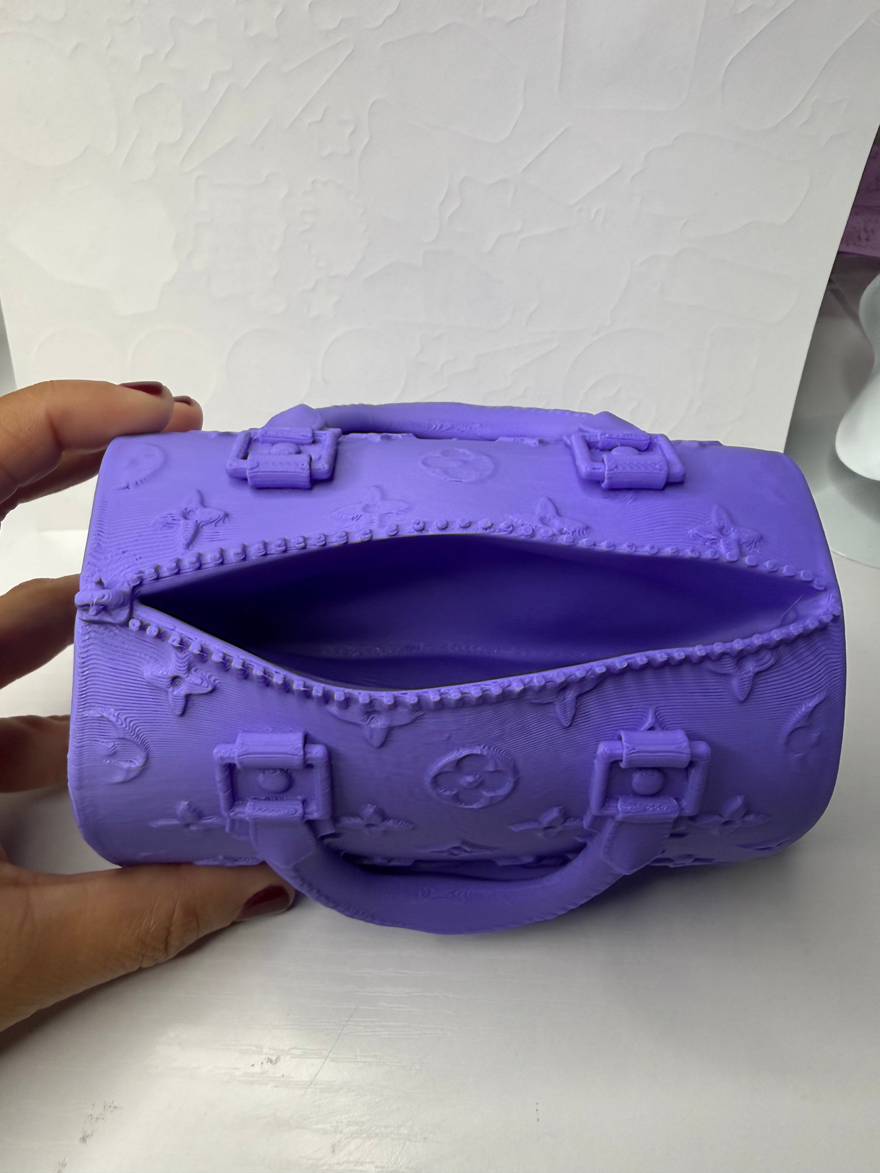 3D Printed Purple Mini  Handbag Decor