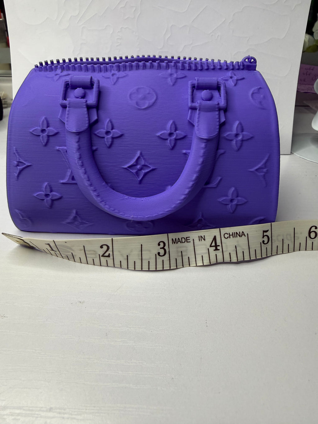 3D Printed Purple Mini  Handbag Decor
