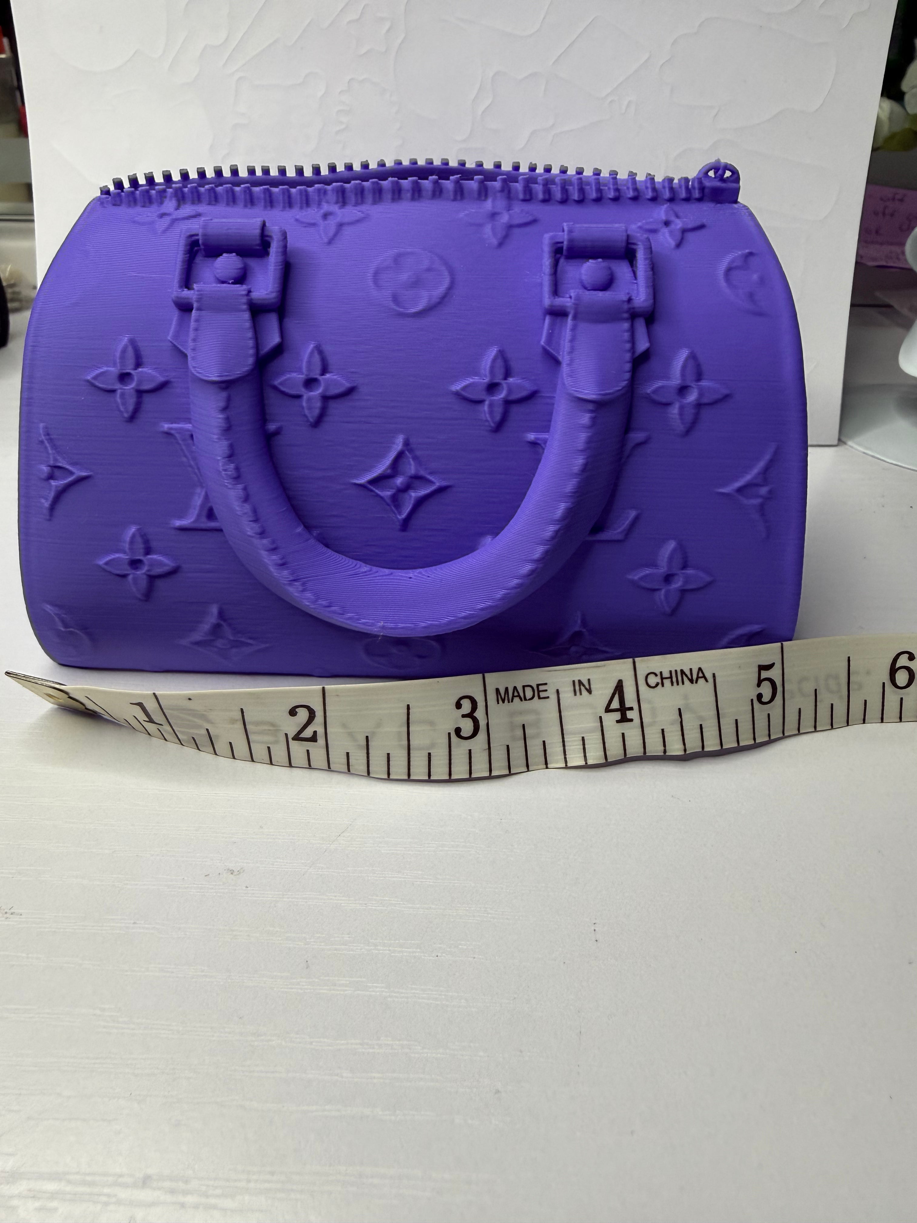 3D Printed Purple Mini  Handbag Decor
