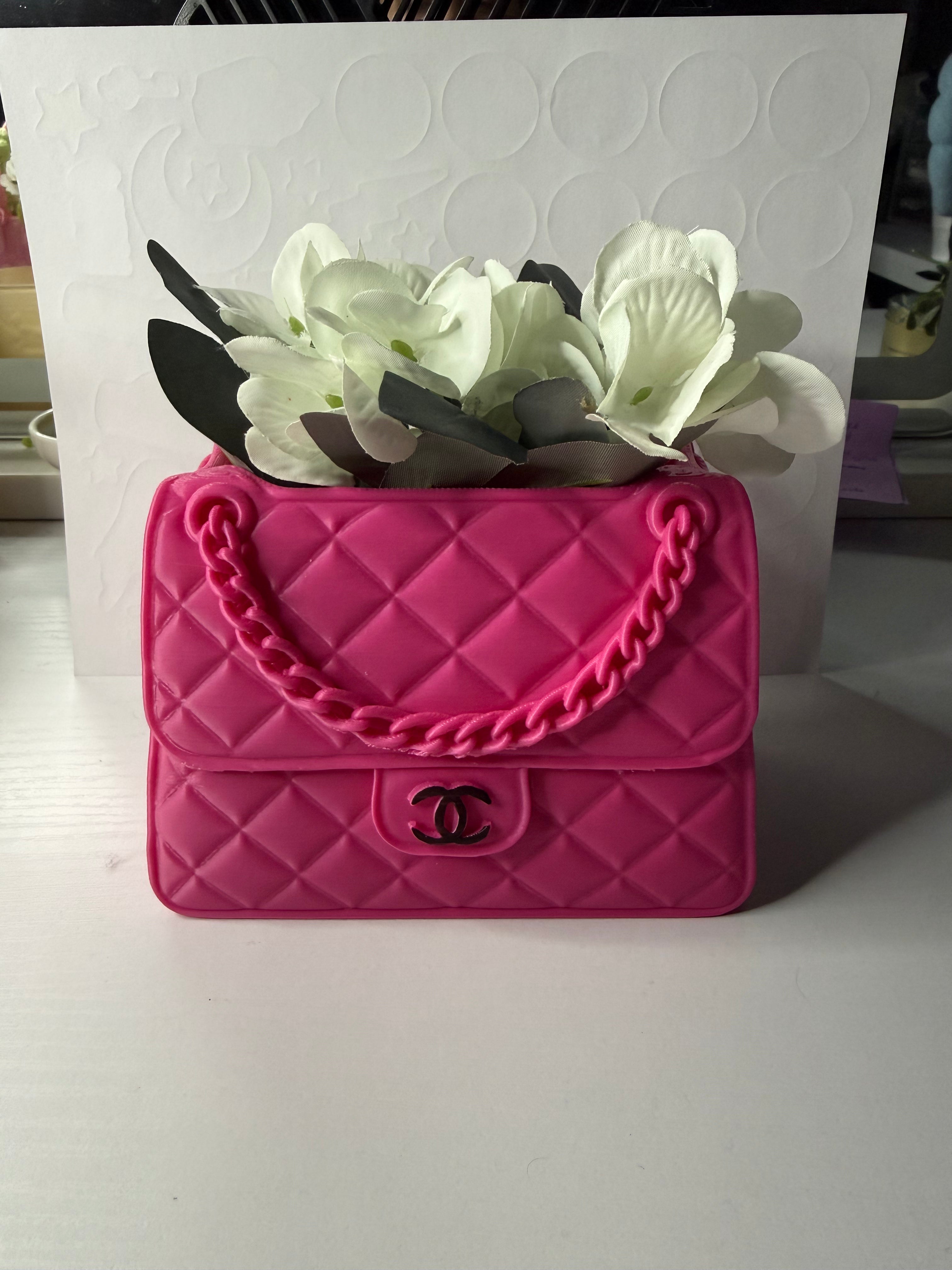 3D Printed pink Mini Handbag Decor