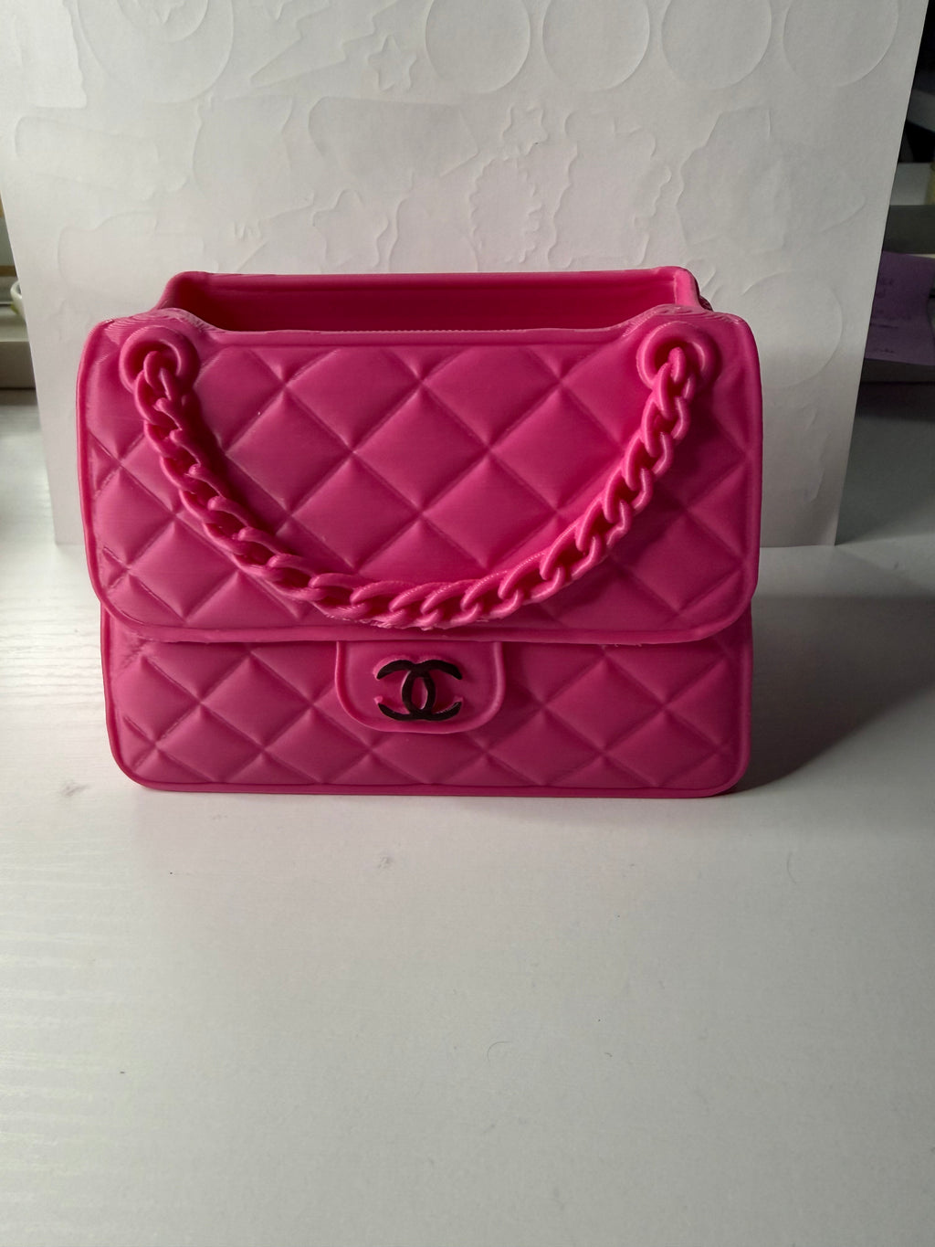 3D Printed pink Mini Handbag Decor