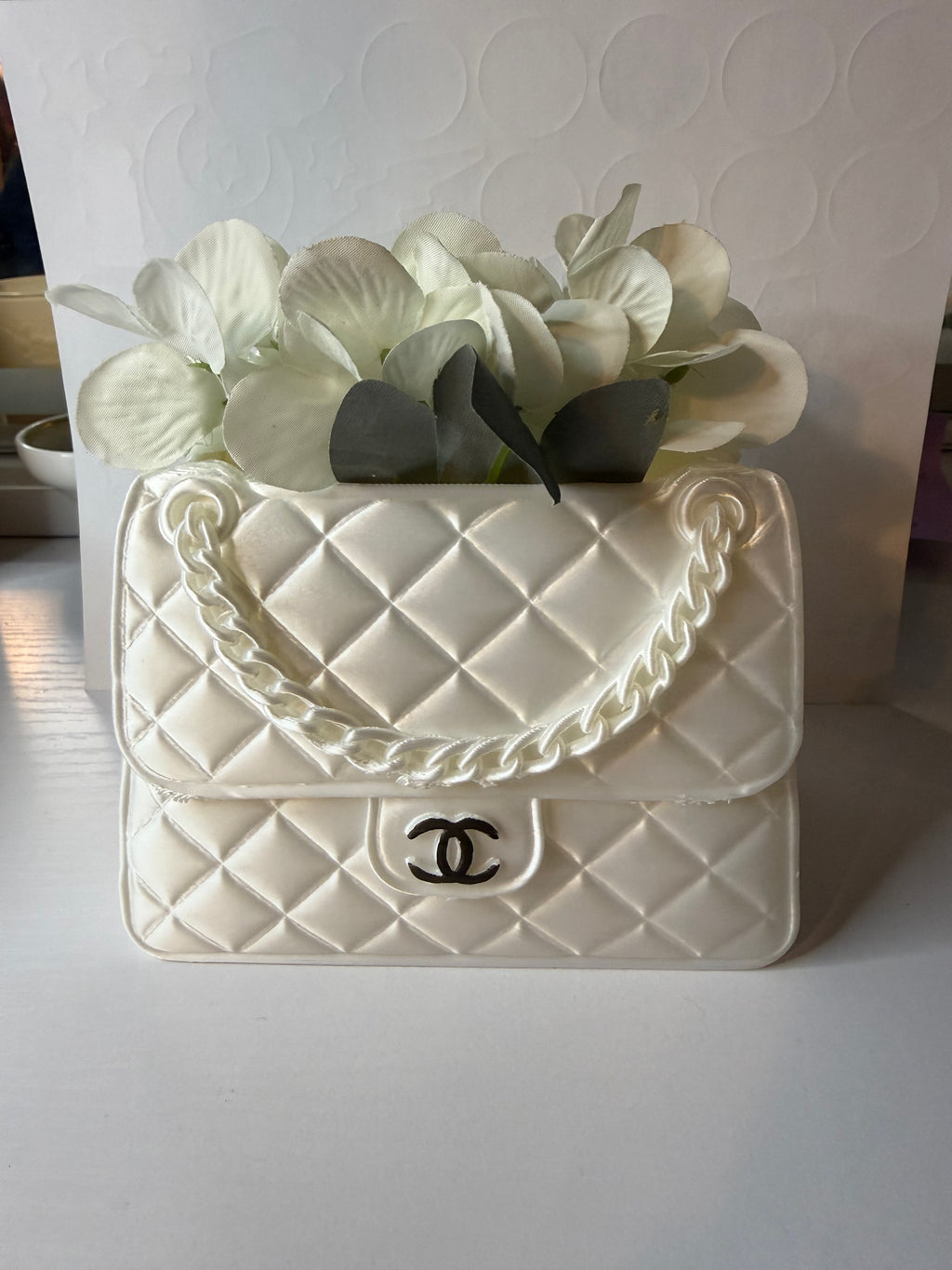 3D Printed white Mini Handbag Decor