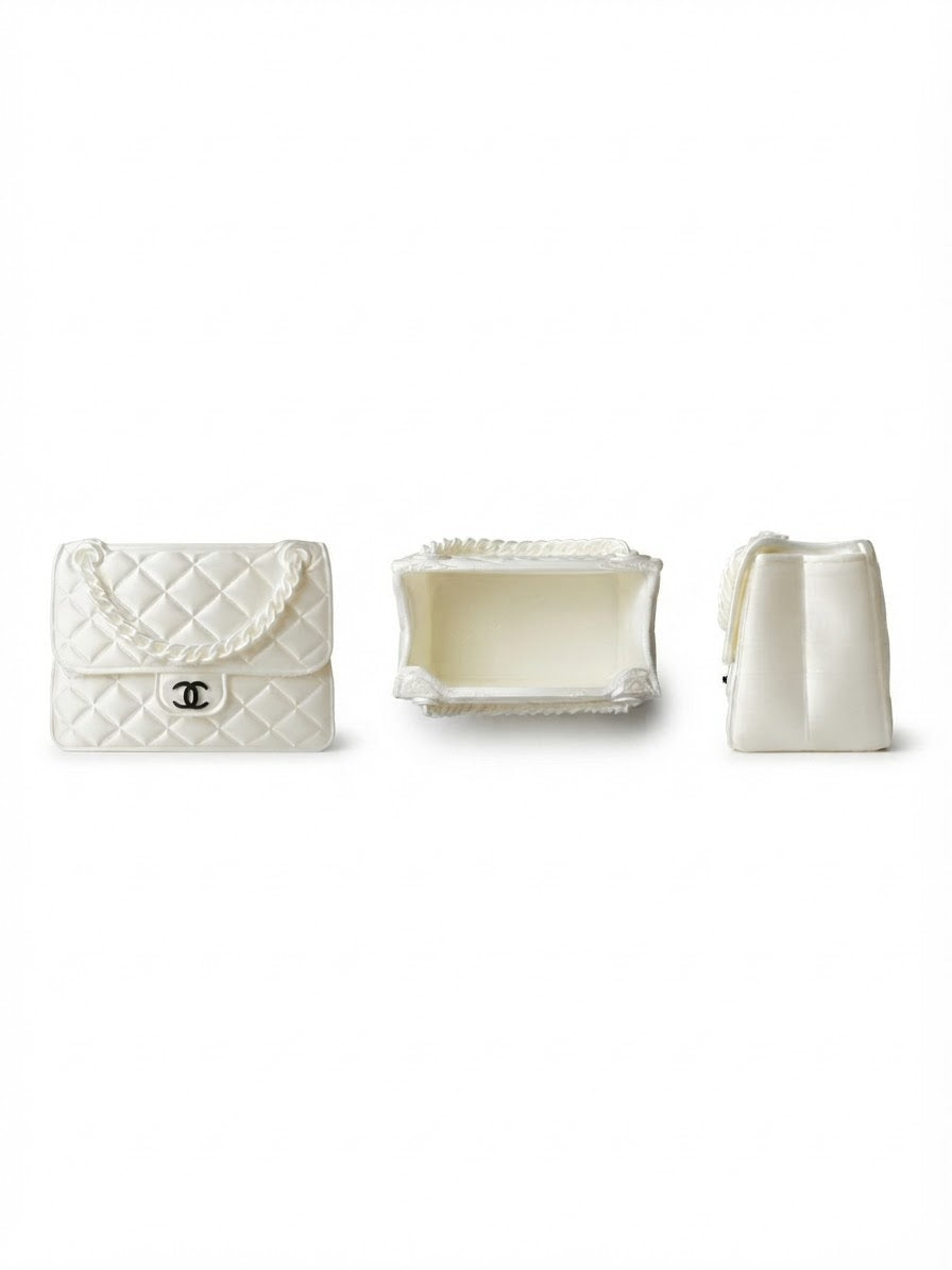 3D Printed white Mini Handbag Decor