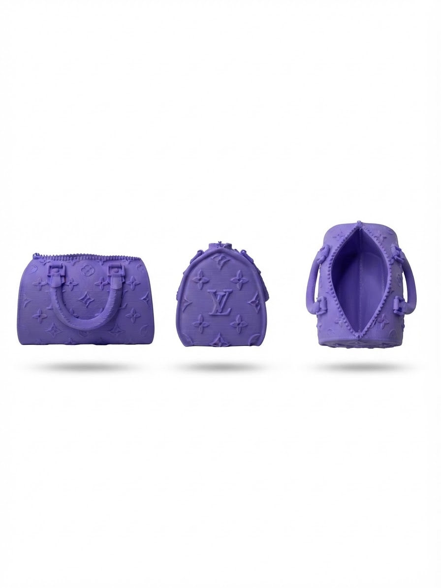 3D Printed Purple Mini  Handbag Decor